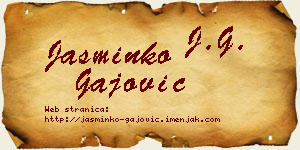 Jasminko Gajović vizit kartica